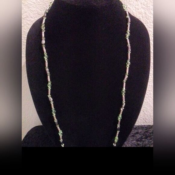 Versatile Magnetic Hematite & Silver Beaded Wrap Necklace - Picture 2 of 9